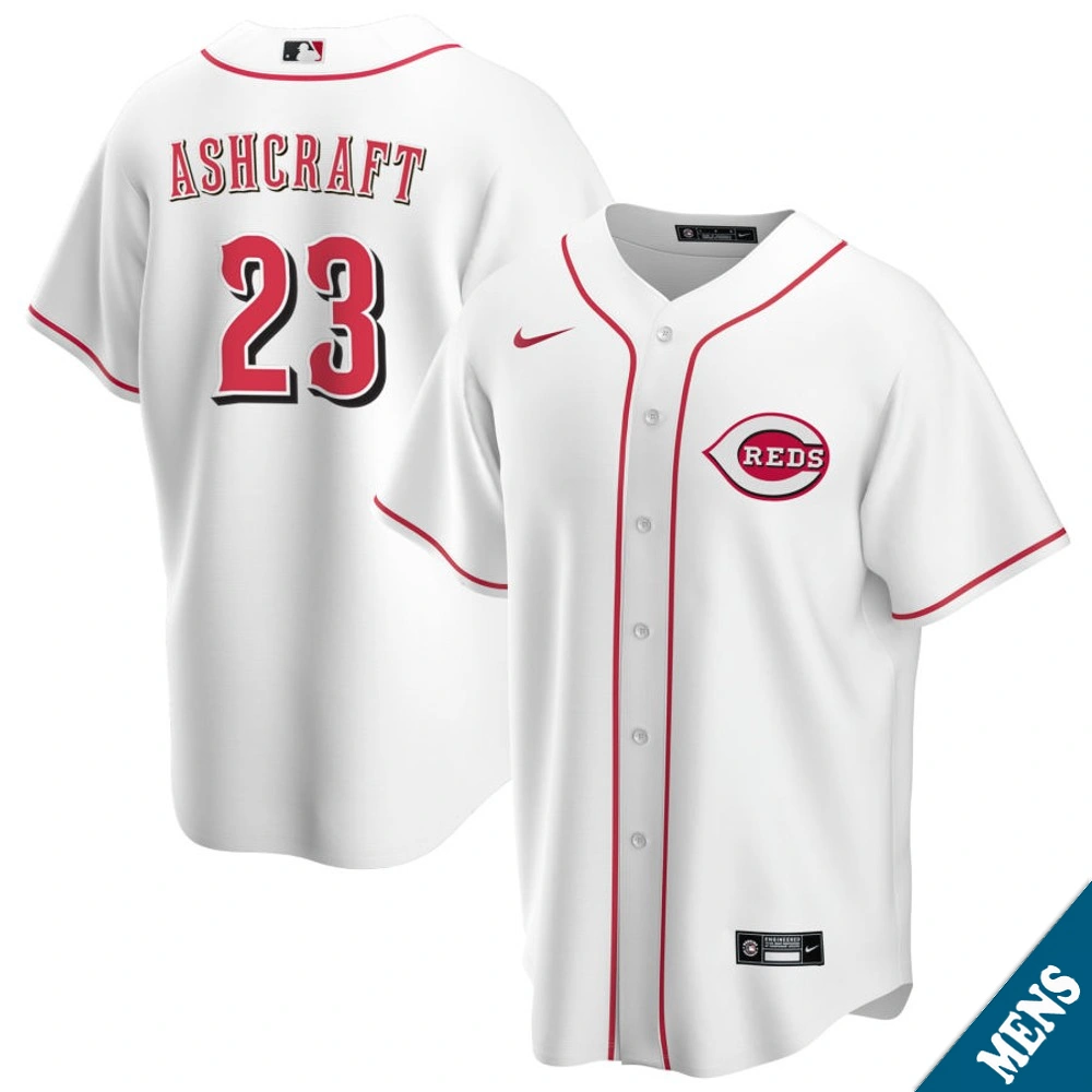 Men's Cincinnati Reds Graham Ashcraft #23 Home White Replica Jersey