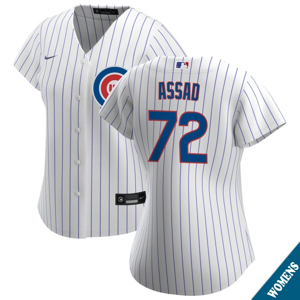 Women's Chicago Cubs Javier Assad #72 Home White Replica Jersey Women's Chicago Cubs Javier Assad #72 Home White Replica Jersey