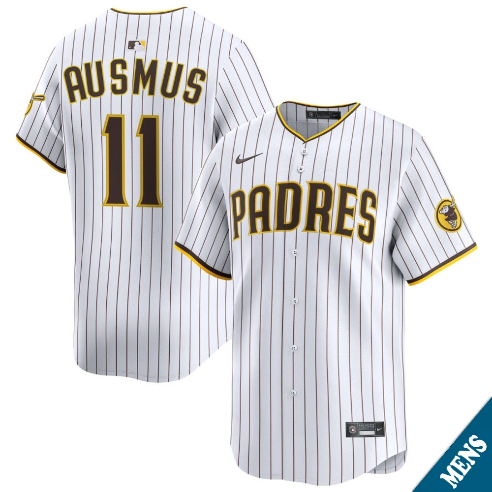Men's San Diego Padres Brad Ausmus #11 Home White Limited Former Player‌ Jersey