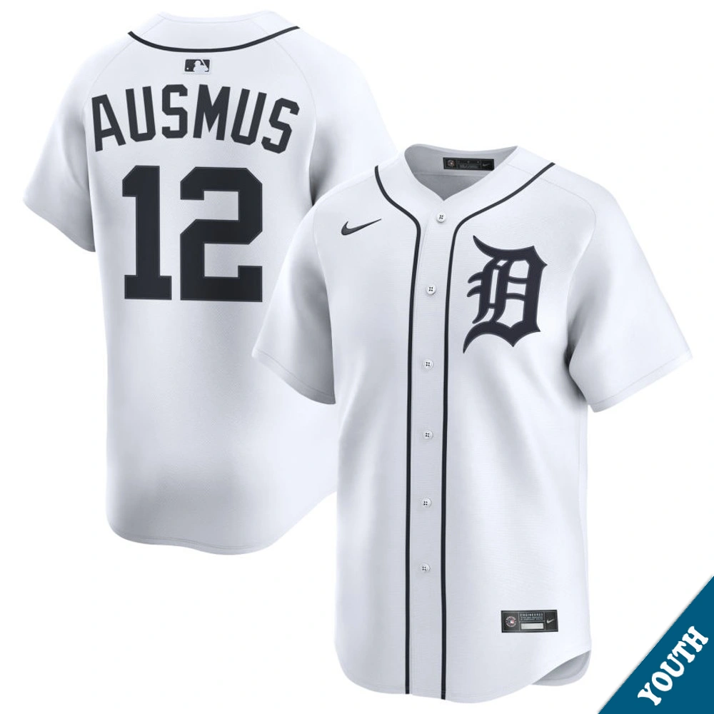 Youth Detroit Tigers Brad Ausmus #12 Home White Limited Former Player‌ Jersey