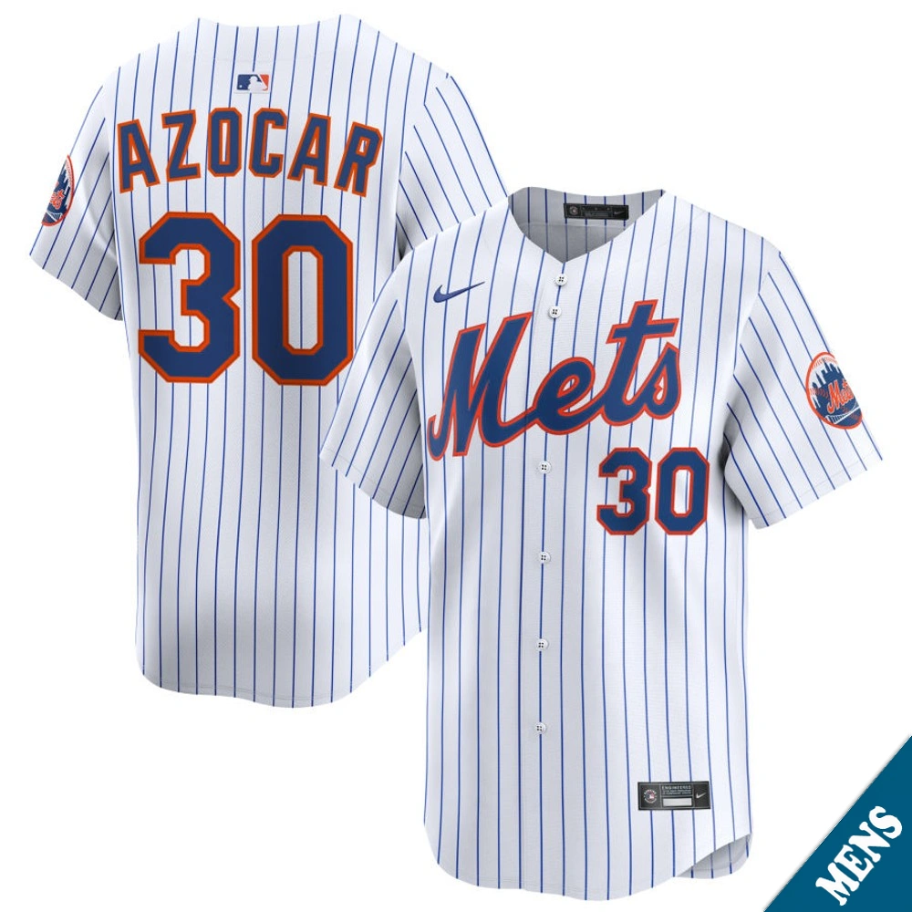 Men's New York Mets Jose Azocar #30 Home White Limited Jersey