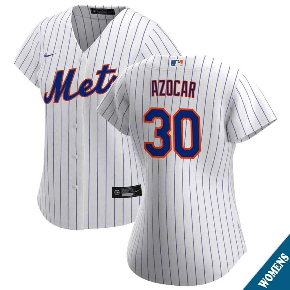 Women's New York Mets Jose Azocar #30 Home White Replica Jersey