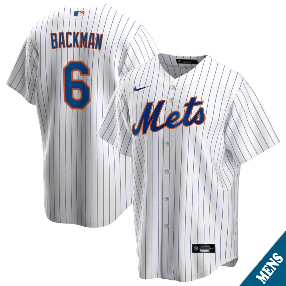 Men's New York Mets Walter Backman #6 Home White Former Player‌ Replica Jersey