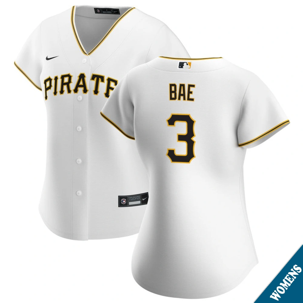 Women's Pittsburgh Pirates Ji Hwan Bae #3 Home White Replica Jersey