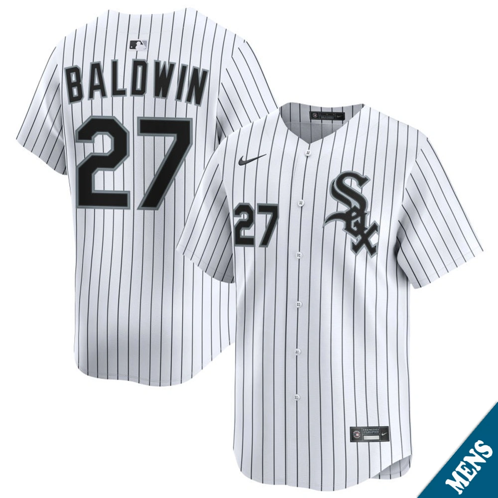 Men's Chicago White Sox Brooks Baldwin #27 Home White Limited Jersey Men's Chicago White Sox Brooks Baldwin #27 Home White Limited Jersey