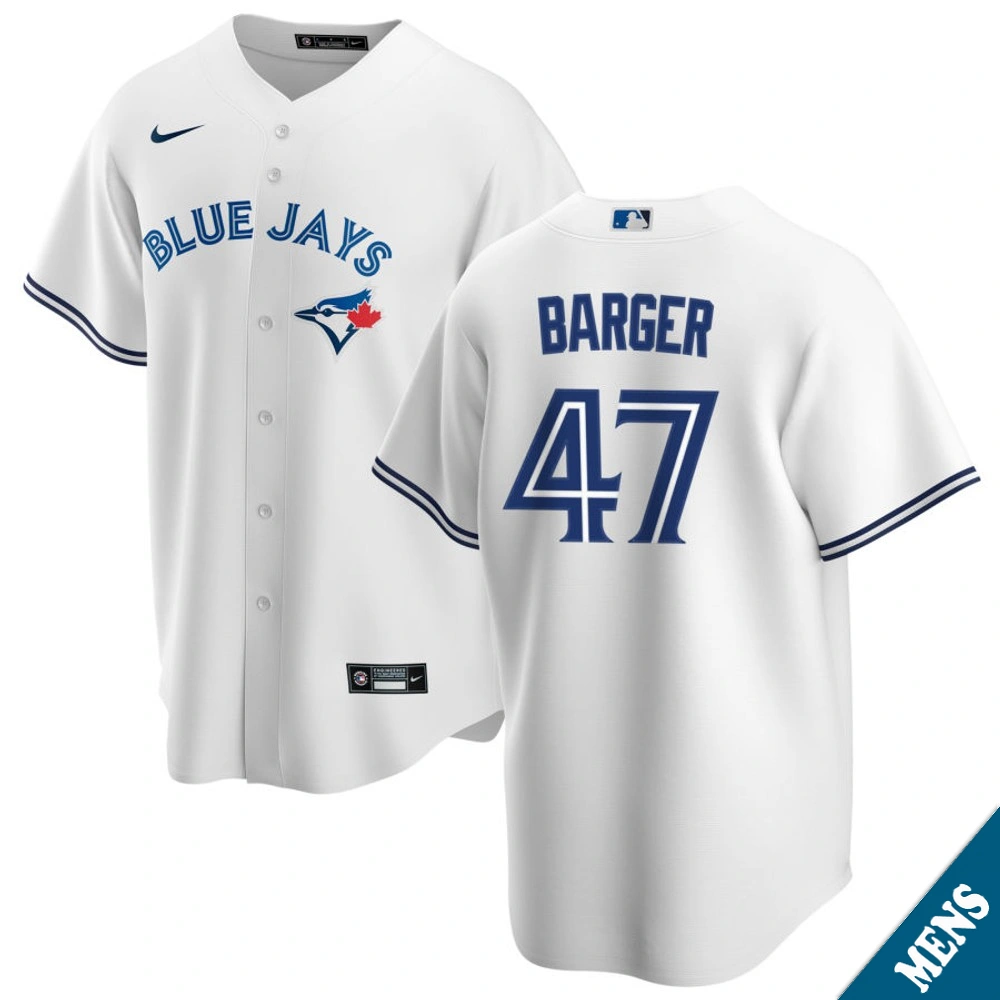 Men's Toronto Blue Jays Addison Barger #47 Home White Replica Jersey