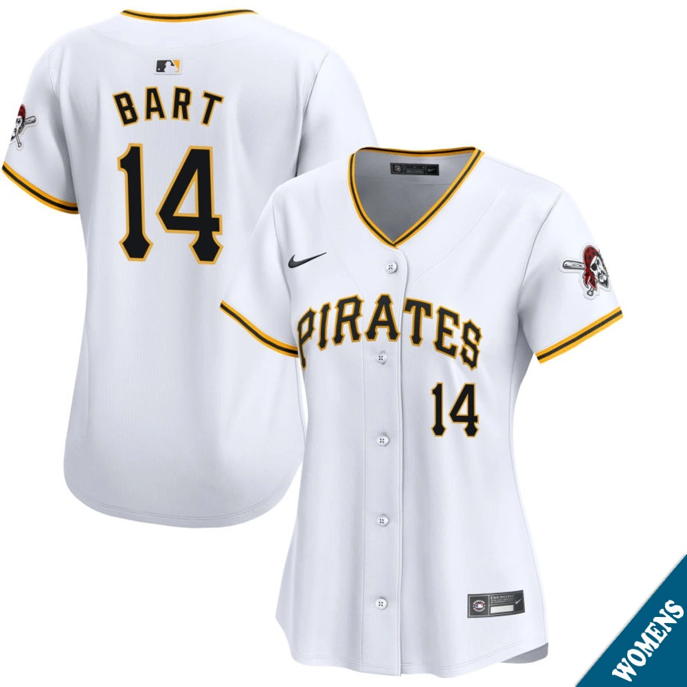 Women's Pittsburgh Pirates Joey Bart #14 Home White Limited Jersey