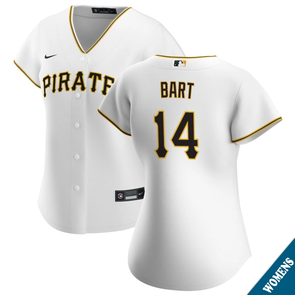 Women's Pittsburgh Pirates Joey Bart #14 Home White Replica Jersey