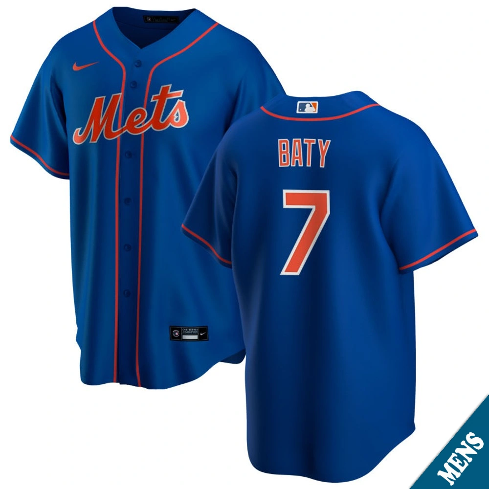 Men's New York Mets Brett Baty #7 Royal Alternate Replica Jersey