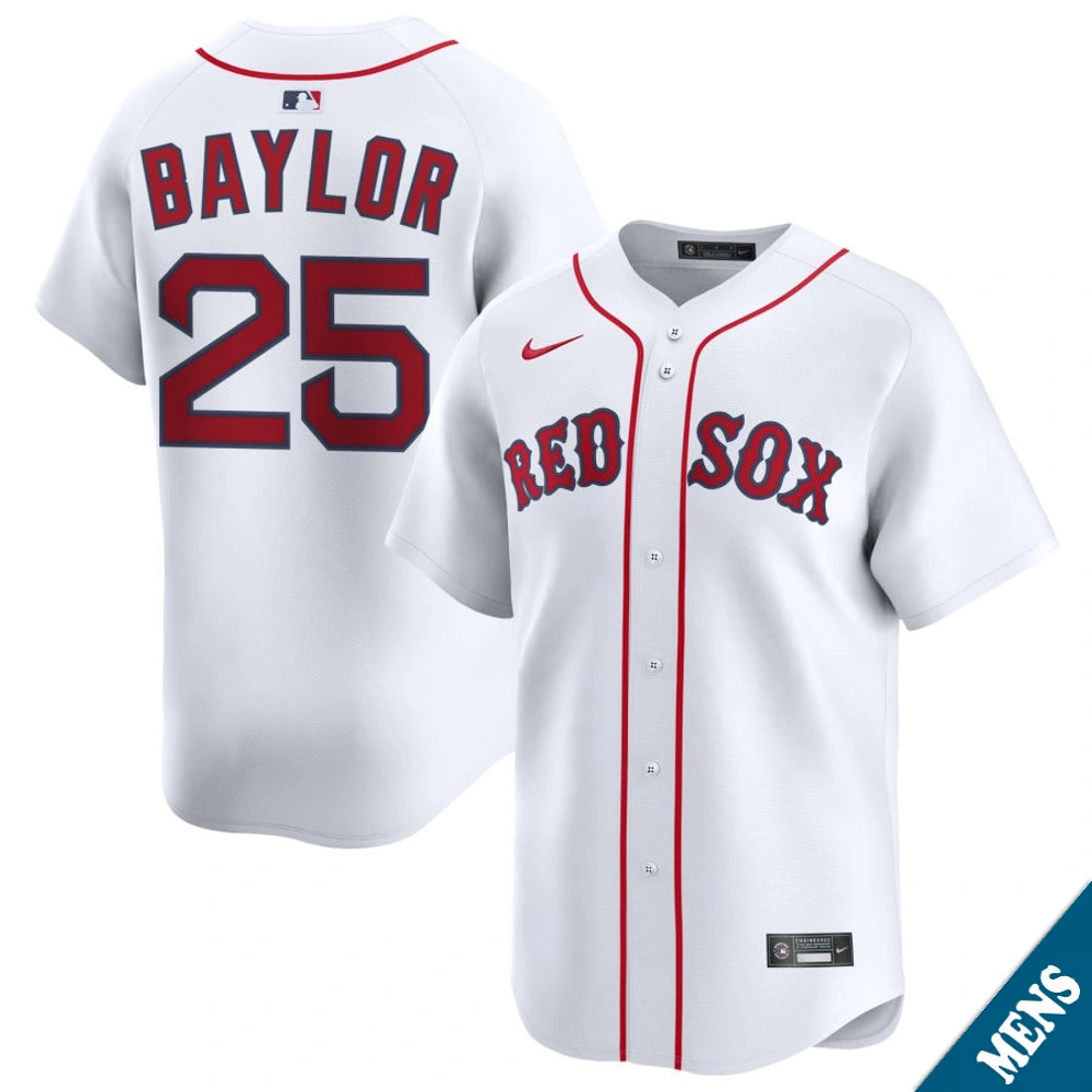 Men's Boston Red Sox Don Baylor #25 Home White Limited Former Player Jersey Men's Boston Red Sox Don Baylor #25 Home White Limited Former Player Jersey