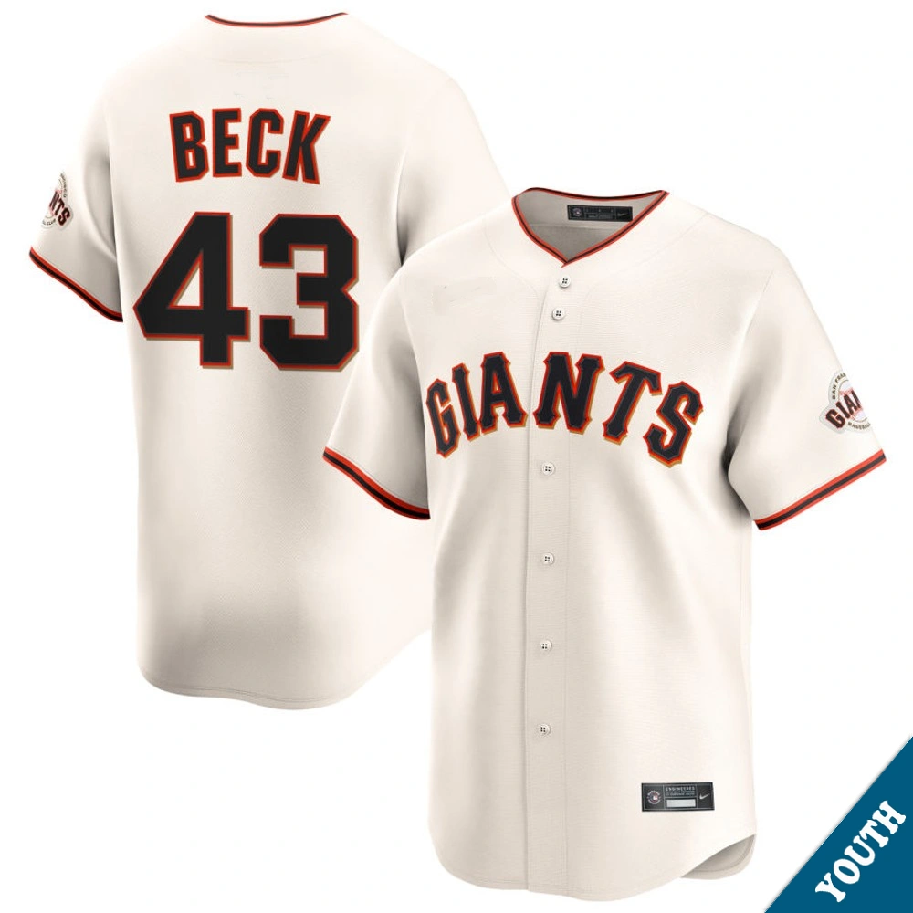 Youth San Francisco Giants Tristan Beck #43 Home Cream Limited Jersey