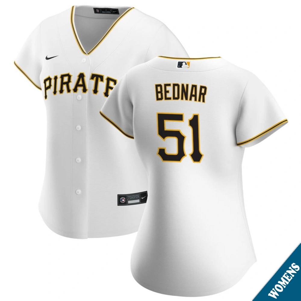 Women's Pittsburgh Pirates David Bednar #51 Home White Replica Jersey