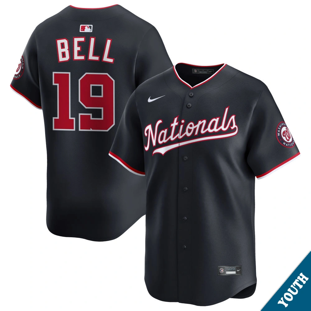Youth Washington Nationals Josh Bell #19 Navy Alternate Limited Jersey