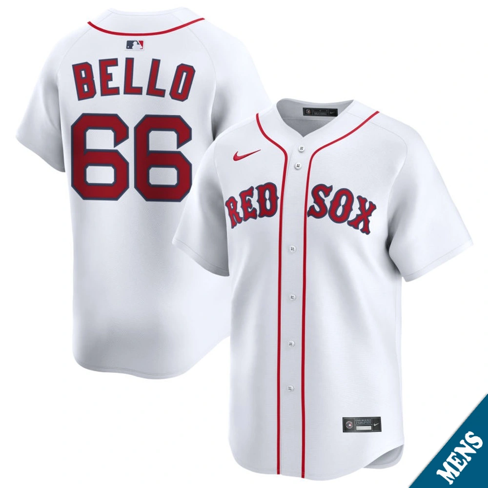 Men's Boston Red Sox Brayan Bello #66 Home White Limited Jersey Men's Boston Red Sox Brayan Bello #66 Home White Limited Jersey