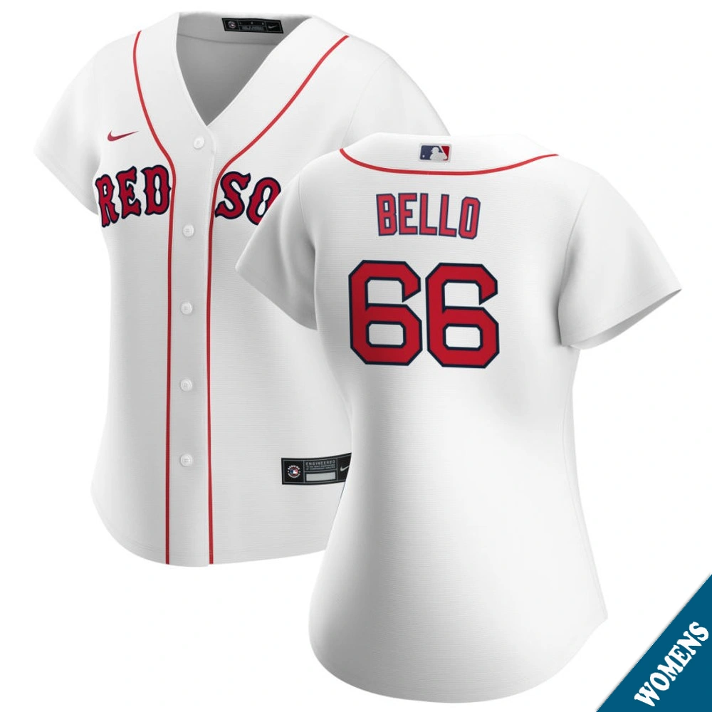 Women's Boston Red Sox Brayan Bello #66 Home White Replica Jersey Women's Boston Red Sox Brayan Bello #66 Home White Replica Jersey