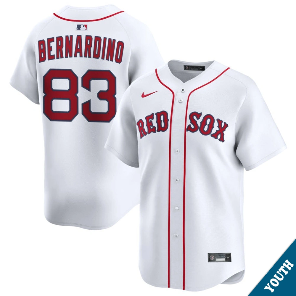 Youth Boston Red Sox Brennan Bernardino #83 Home White Limited Jersey Youth Boston Red Sox Brennan Bernardino #83 Home White Limited Jersey