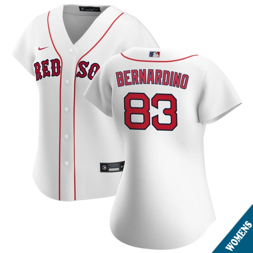 Women's Boston Red Sox Brennan Bernardino #83 Home White Replica Jersey Women's Boston Red Sox Brennan Bernardino #83 Home White Replica Jersey