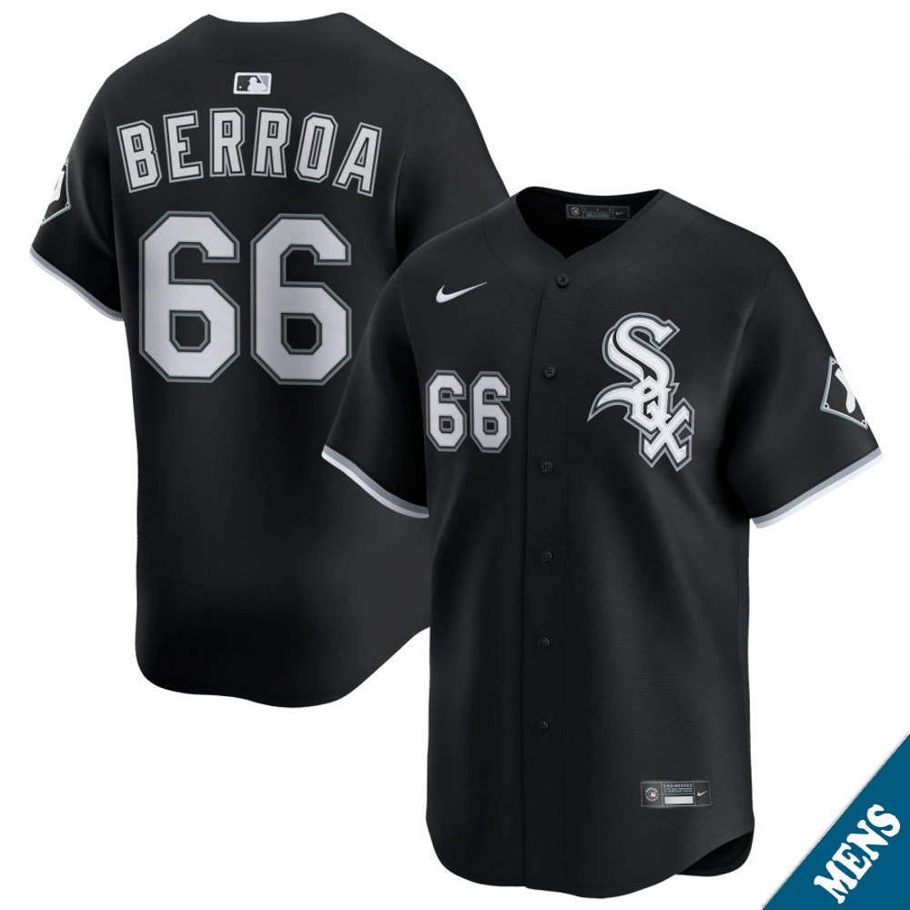 Men's Chicago White Sox Prelander Berroa #66 Black Alternate Limited Jersey Men's Chicago White Sox Prelander Berroa #66 Black Alternate Limited Jersey