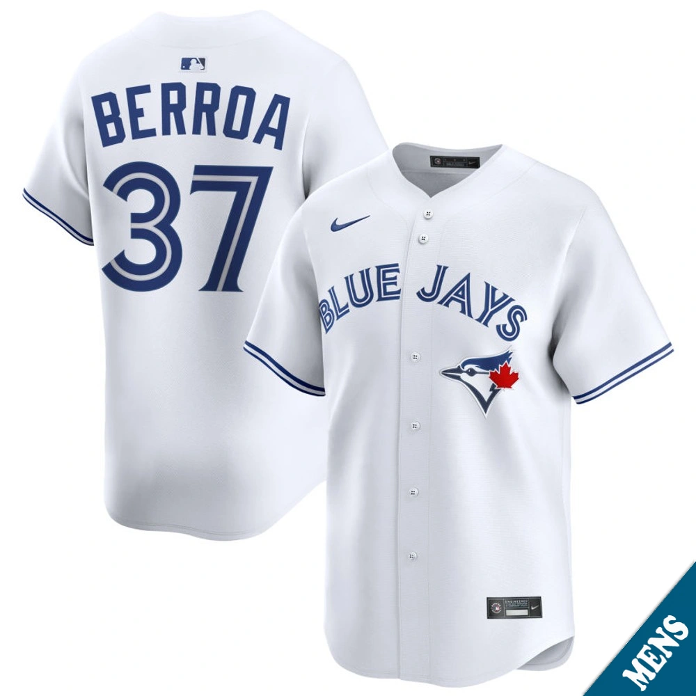 Men's Toronto Blue Jays Steward Berroa #37 Home White Limited Jersey