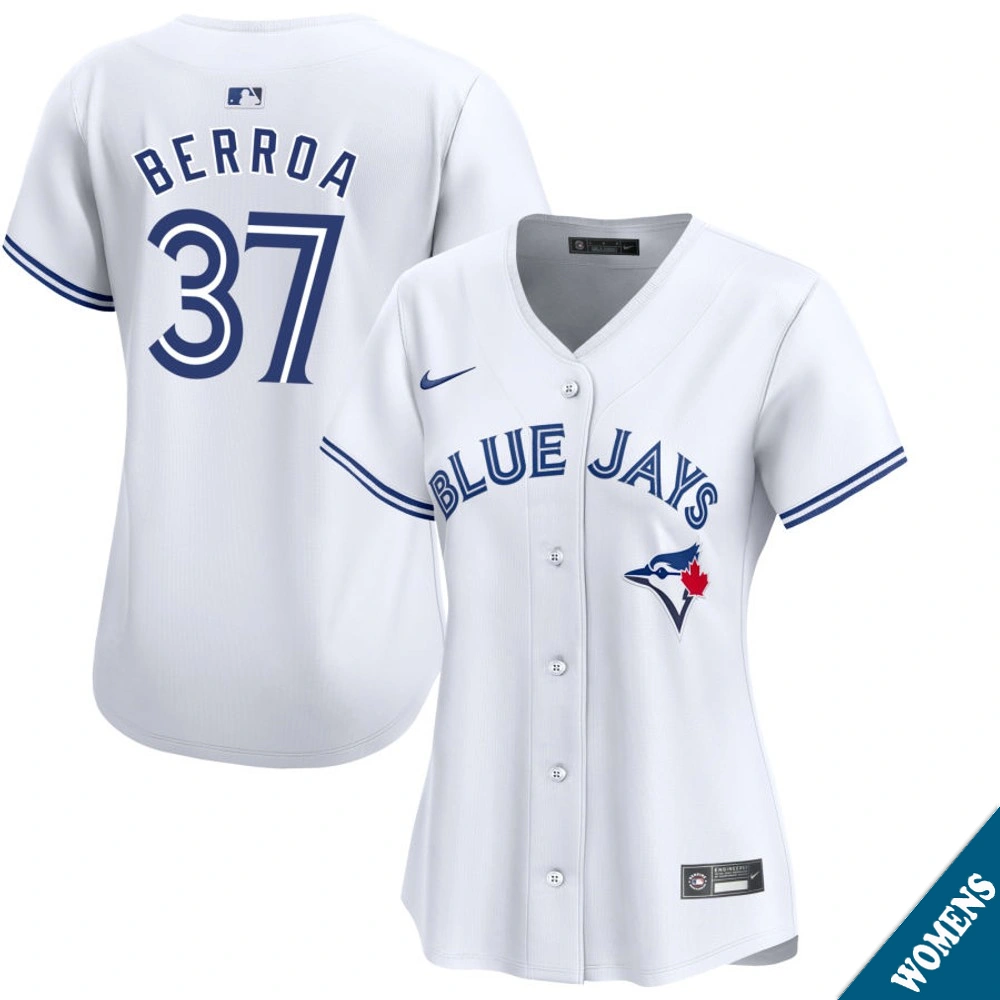 Women's Toronto Blue Jays Steward Berroa #37 Home White Limited Jersey