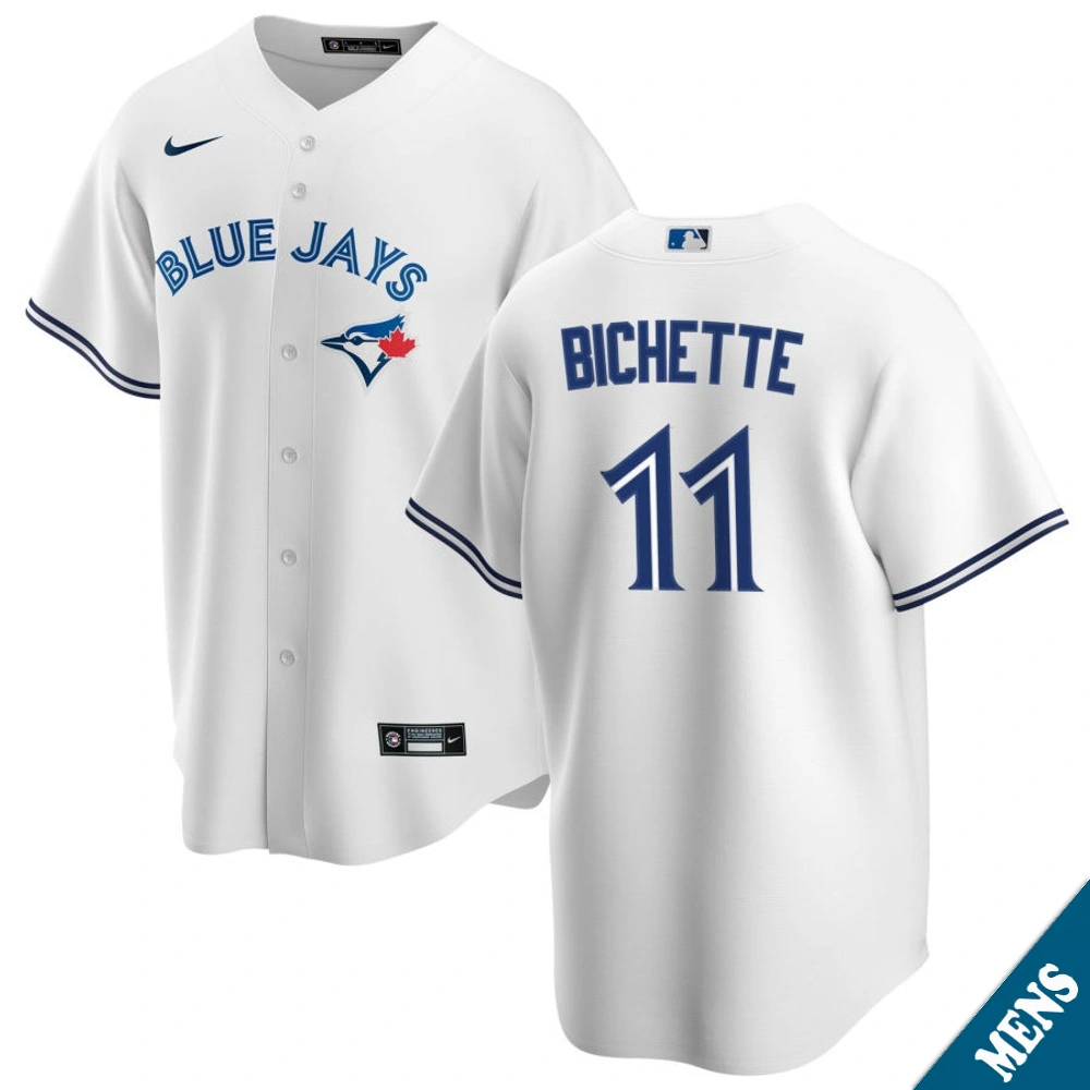 Men's Toronto Blue Jays Bo Bichette #11 Home White Replica Jersey