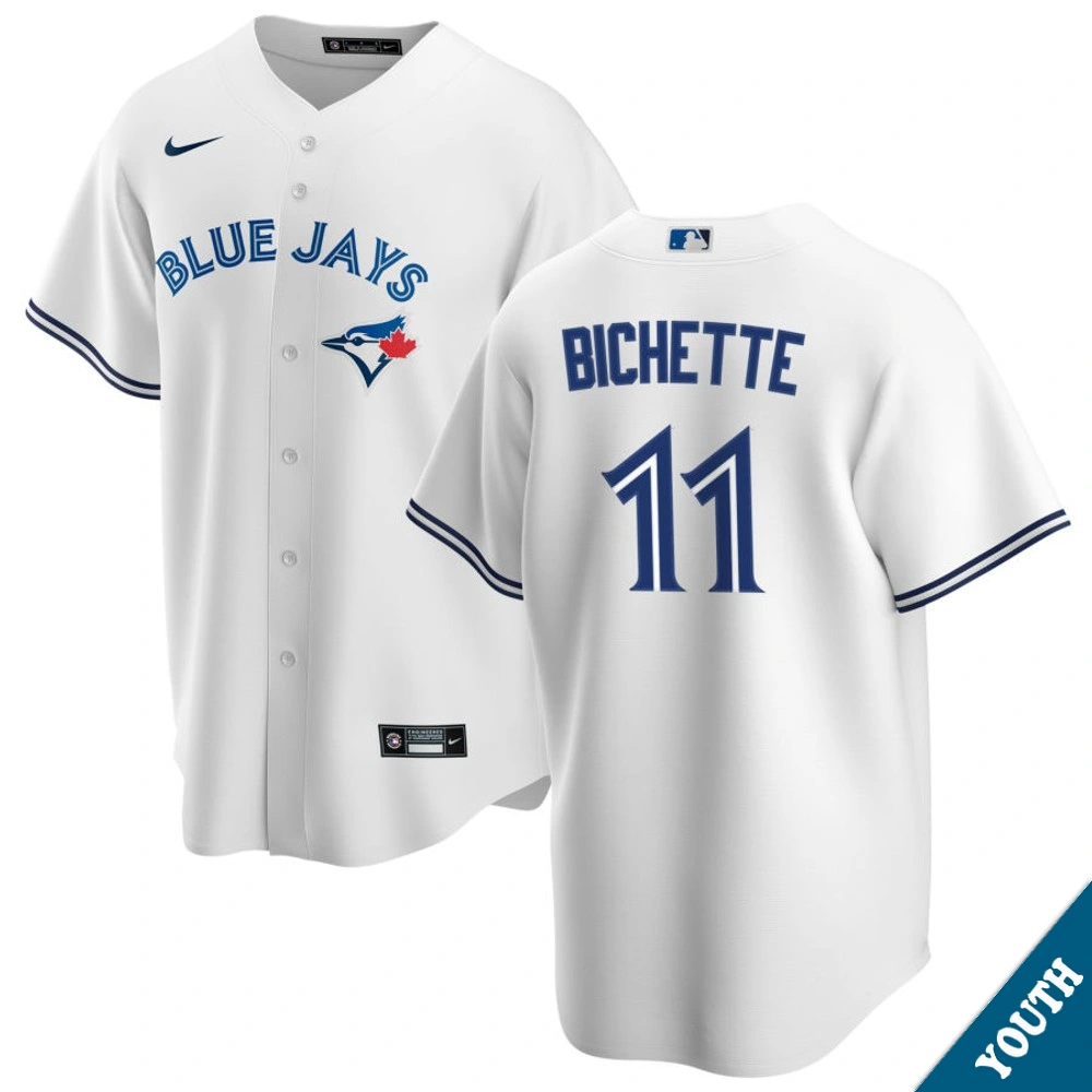 Youth Toronto Blue Jays Bo Bichette #11 Home White Replica Jersey