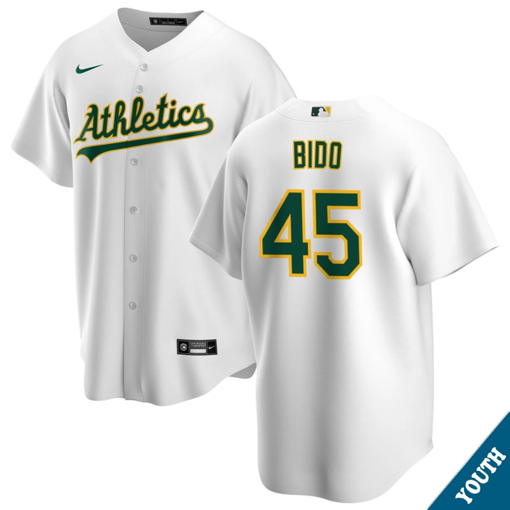 Youth Athletics Osvaldo Bido #45 Home White Replica Jersey