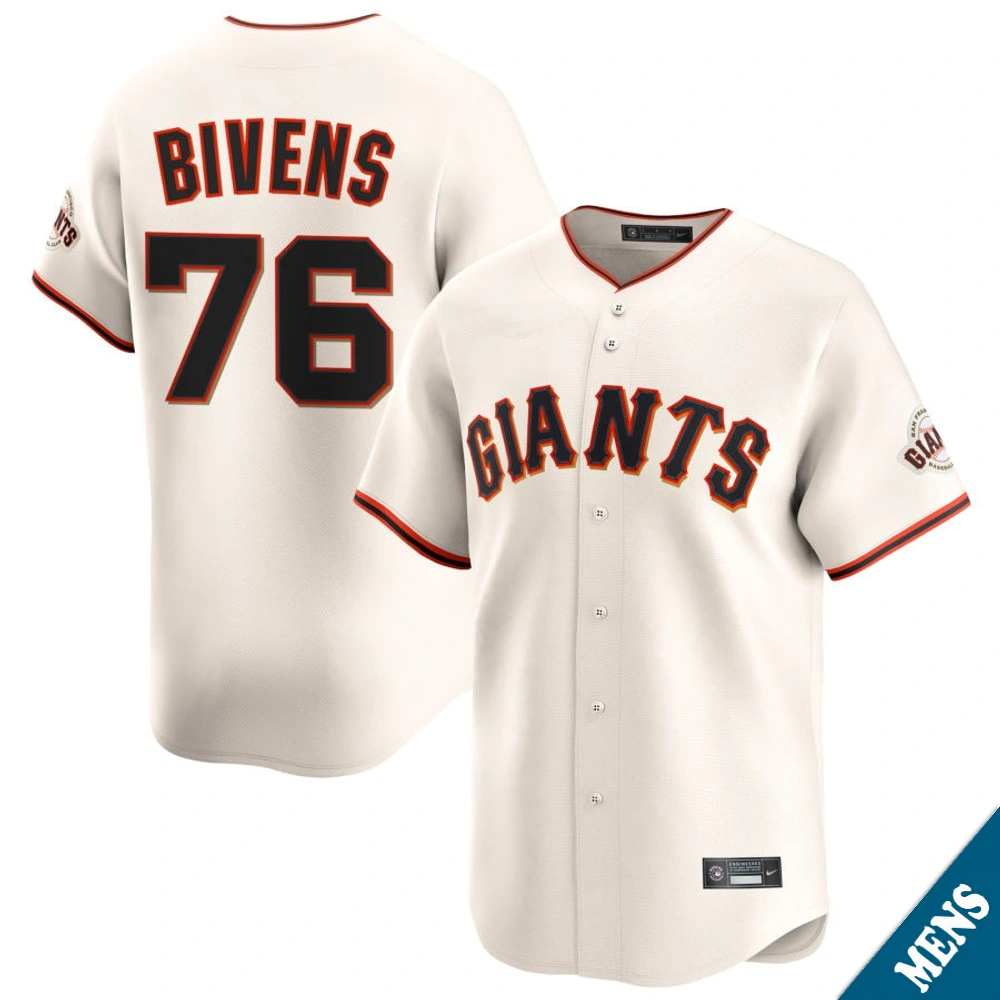 Men's San Francisco Giants Spencer Bivens #76 Home Cream Limited Jersey