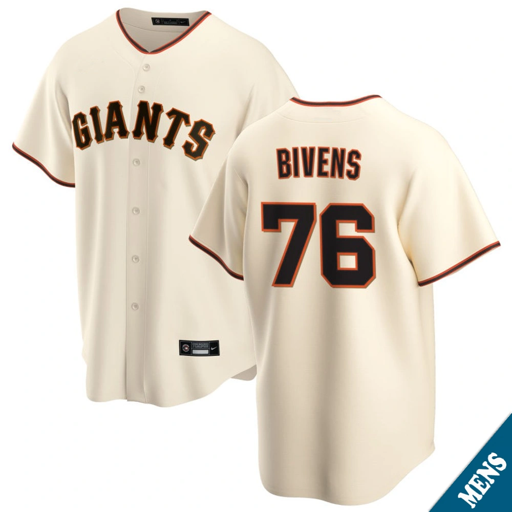 Men's San Francisco Giants Spencer Bivens #76 Home Cream Replica Jersey