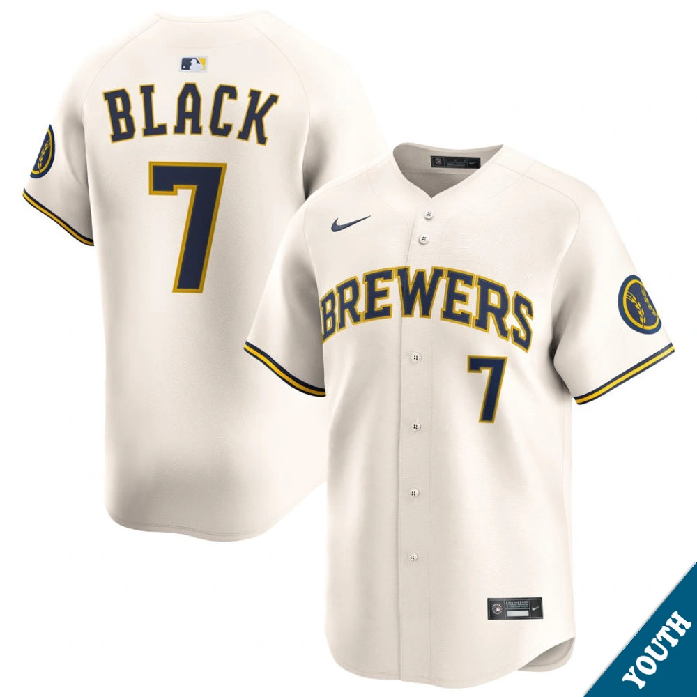 Youth Milwaukee Brewers Tyler Black #7 Home Cream Limited Jersey