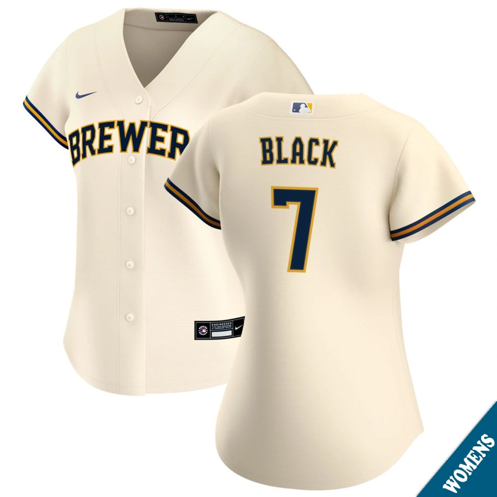 Women's Milwaukee Brewers Tyler Black #7 Home Cream Replica Jersey