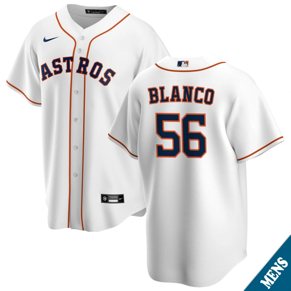 Men's Houston Astros Ronel Blanco #56 Home White Replica Jersey