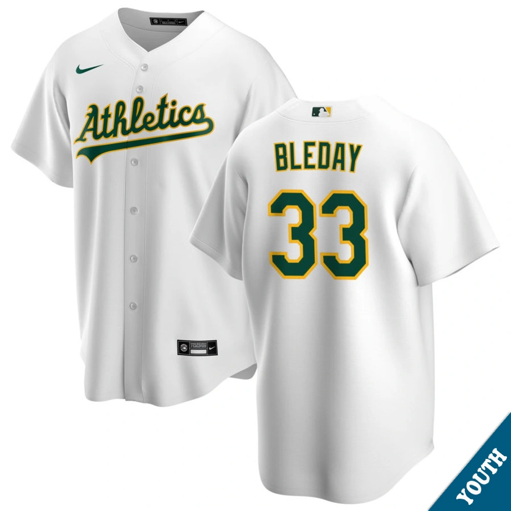 Youth Athletics JJ Bleday #33 Home White Replica Jersey