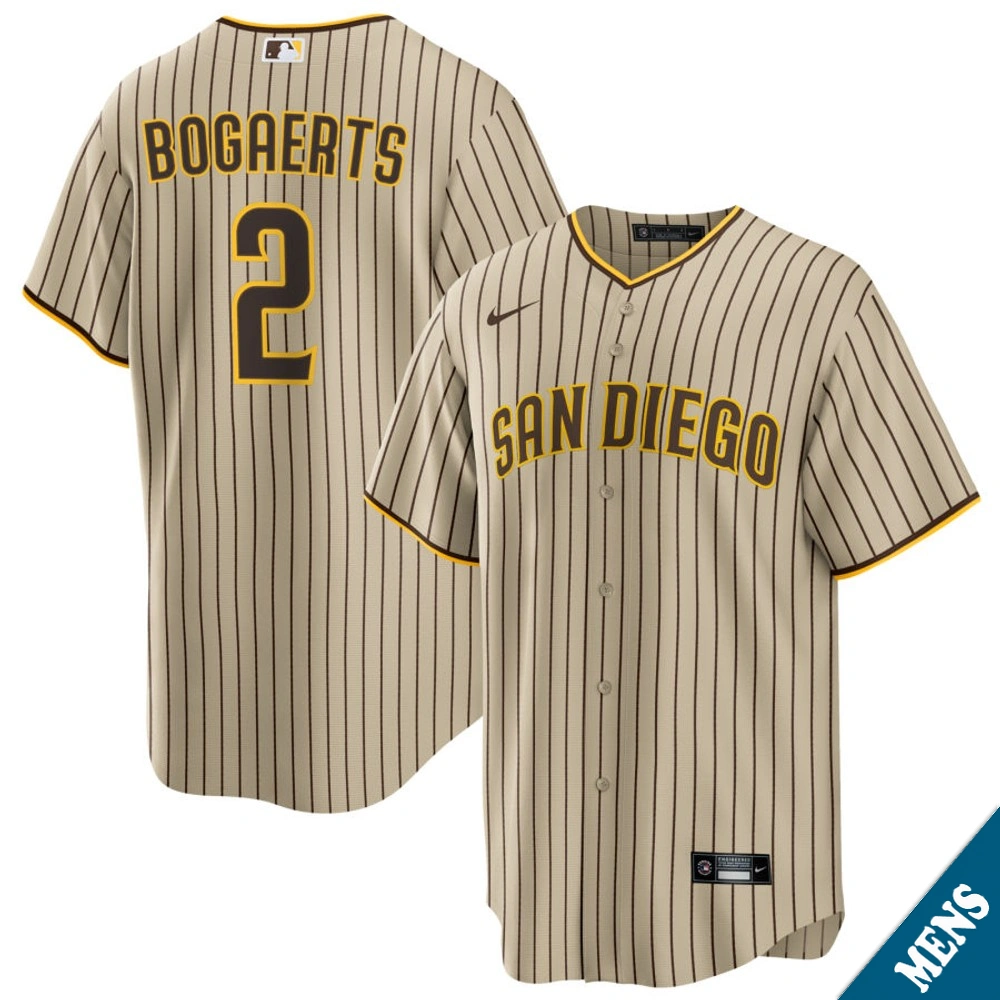Men's San Diego Padres Xander Bogaerts #2 Brown Road Replica Jersey