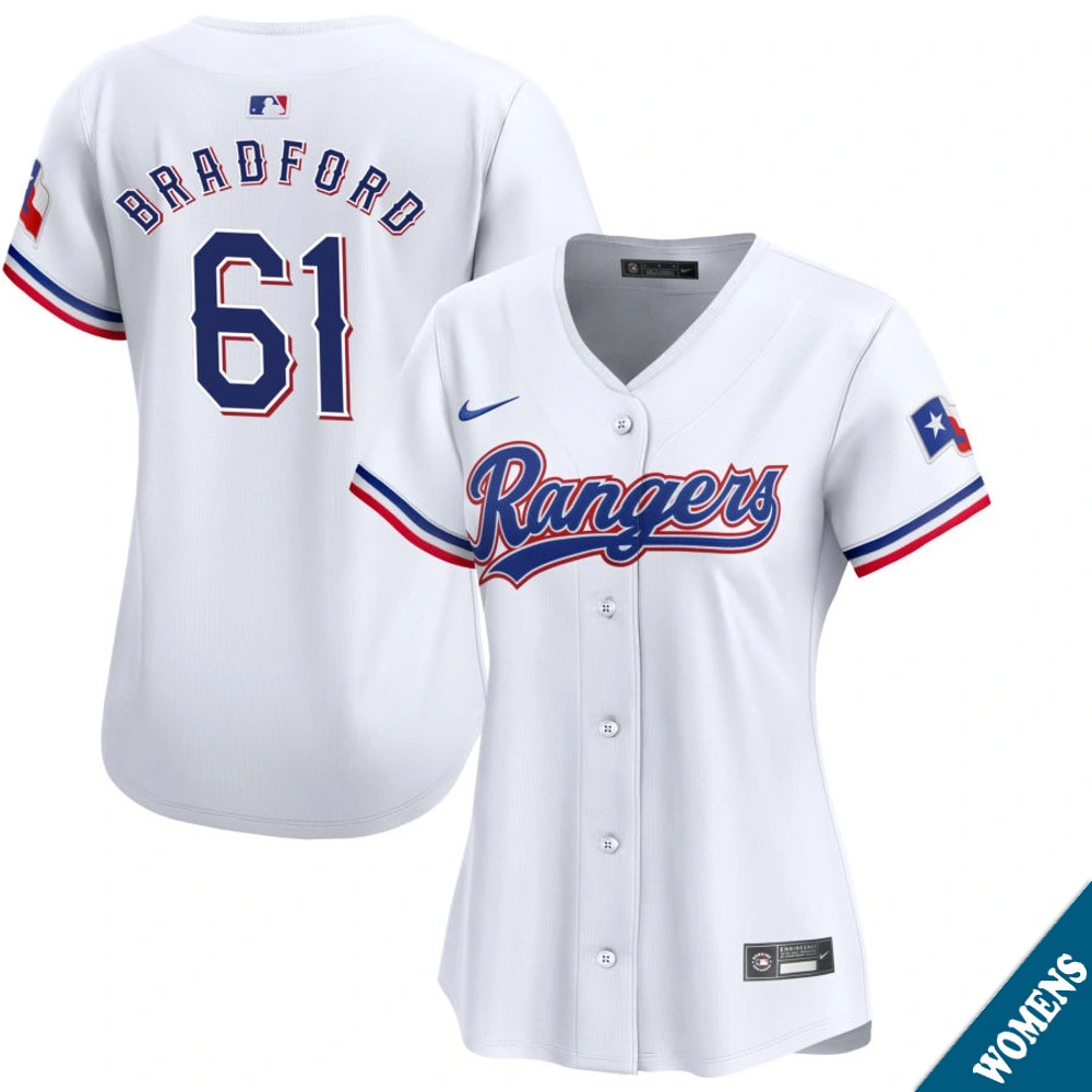 Women's Texas Rangers Cody Bradford #61 Home White Limited Jersey