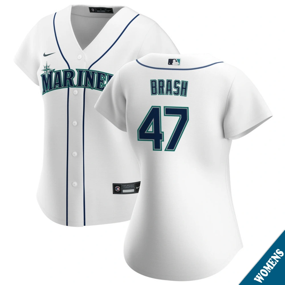 Women's Seattle Mariners Matt Brash #47 Home White Replica Jersey