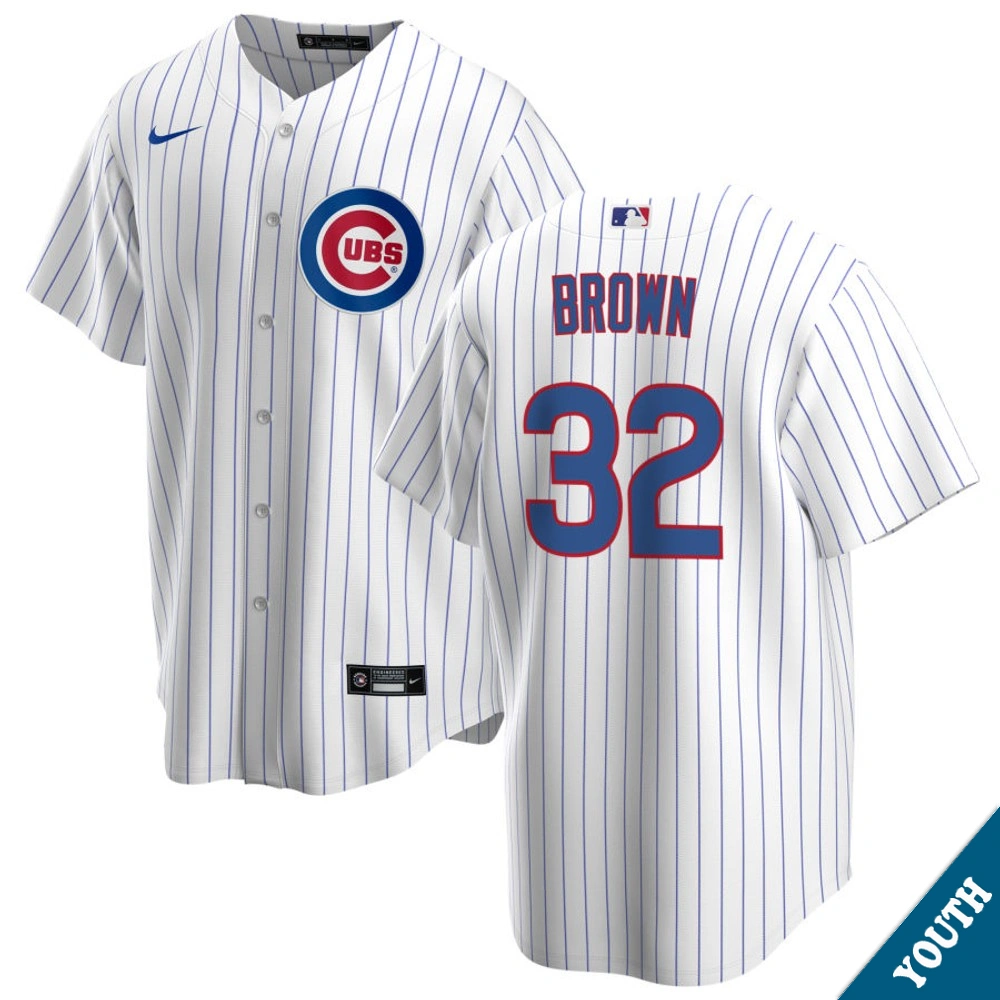 Youth Chicago Cubs Ben Brown #32 Home White Replica Jersey