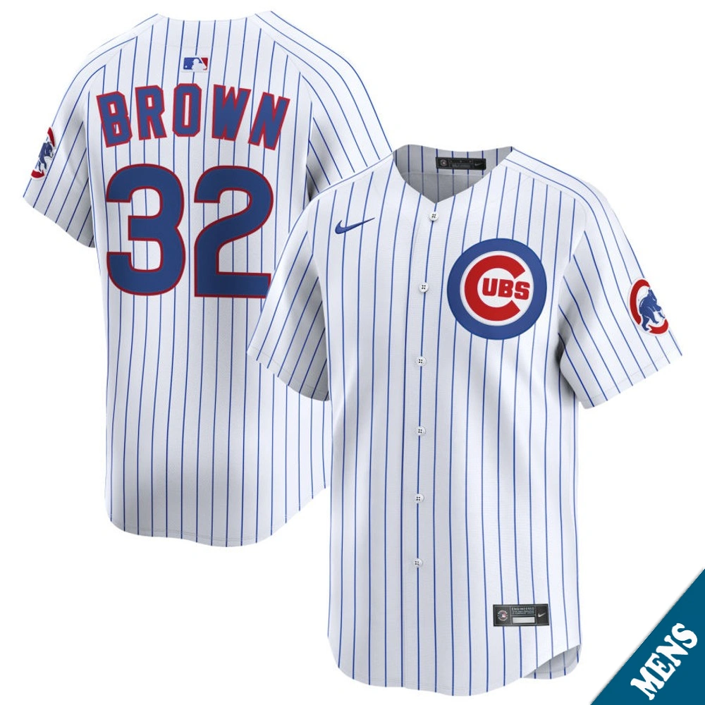 Men's Chicago Cubs Ben Brown #32 Home White Limited Jersey Men's Chicago Cubs Ben Brown #32 Home White Limited Jersey