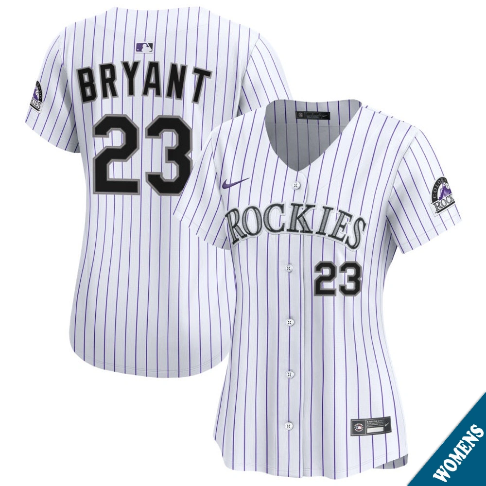 Women's Colorado Rockies Kris Bryant #23 Home White Limited Jersey Women's Colorado Rockies Kris Bryant #23 Home White Limited Jersey