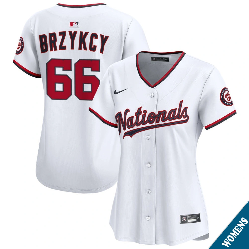 Women's Washington Nationals Zach Brzykcy #66 Home White Limited Jersey