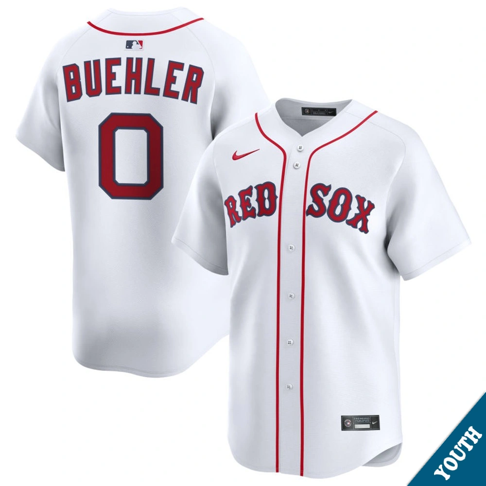 Youth Boston Red Sox Walker Buehler #0 Home White Limited Jersey Youth Boston Red Sox Walker Buehler #0 Home White Limited Jersey