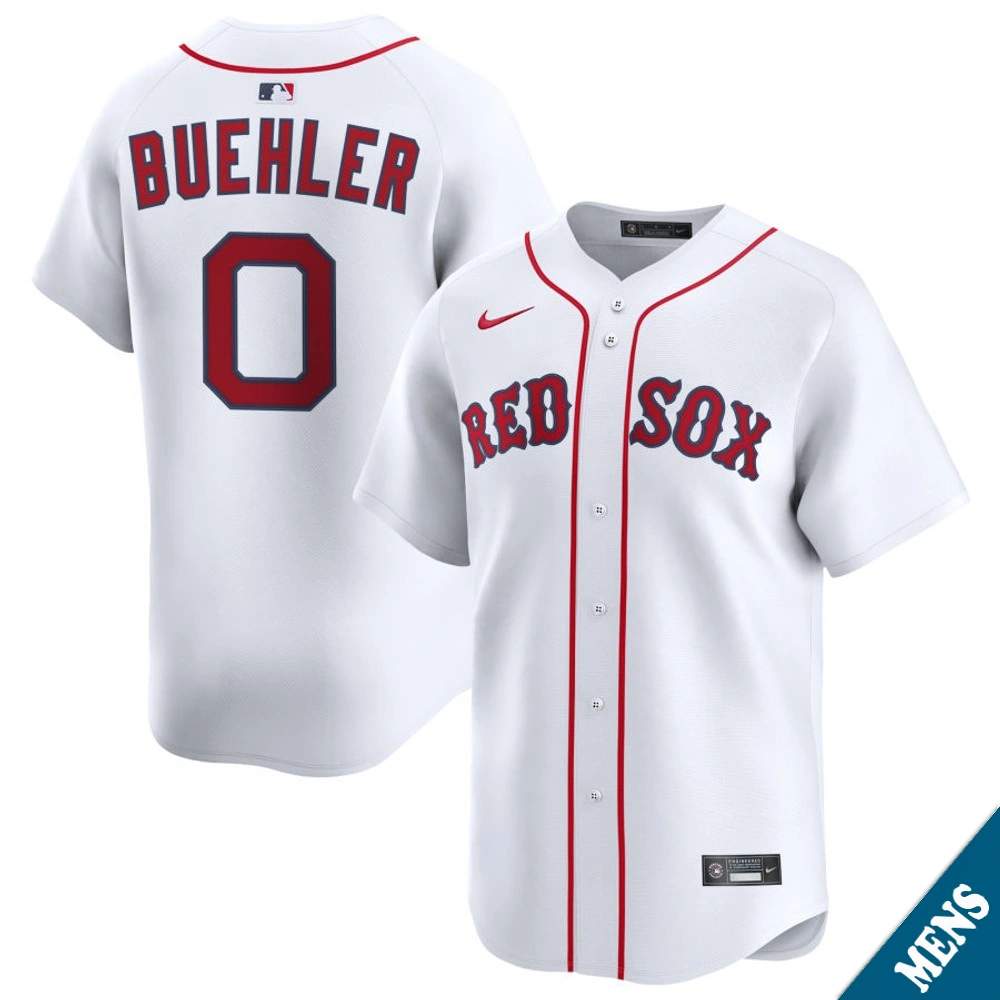Men's Boston Red Sox Walker Buehler #0 Home White Limited Jersey Men's Boston Red Sox Walker Buehler #0 Home White Limited Jersey
