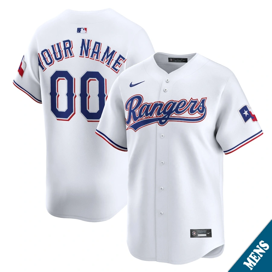 Men's Texas Rangers Jake Burger #21 Home White Limited Jersey