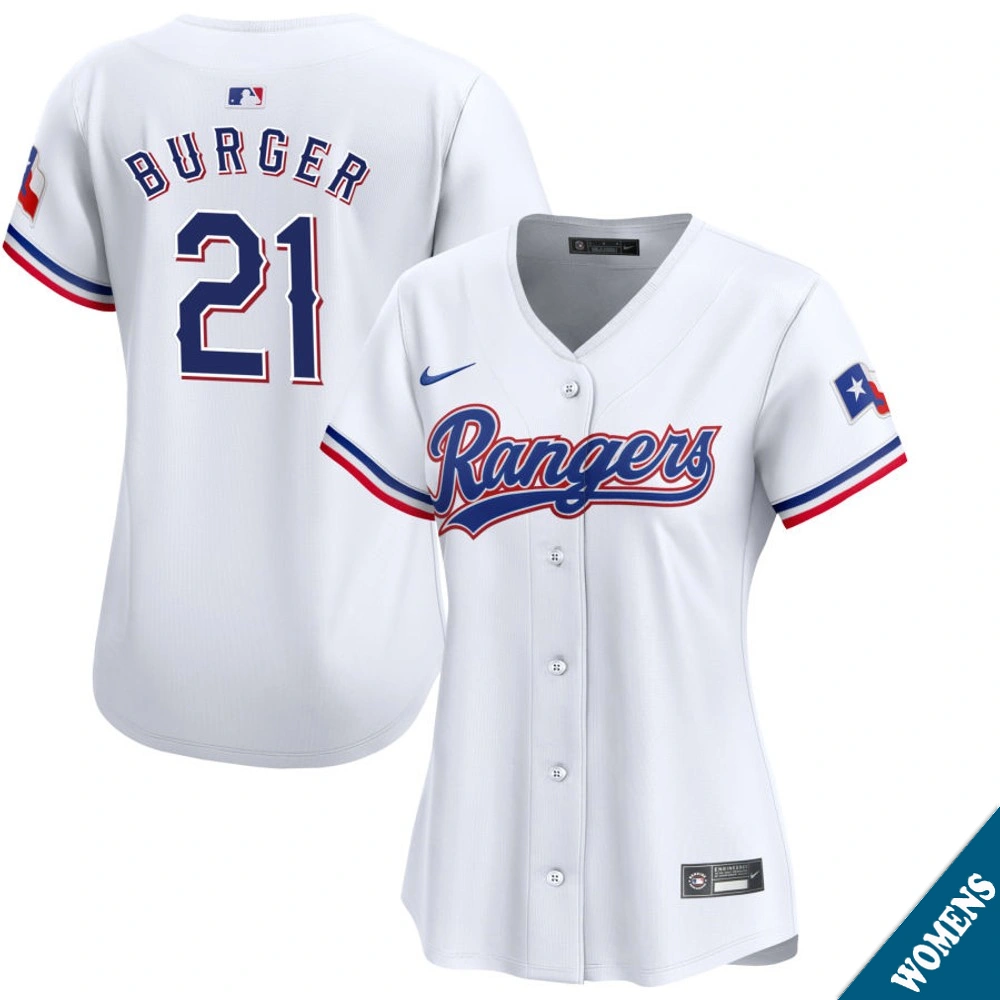 Women's Texas Rangers Jake Burger #21 Home White Limited Jersey