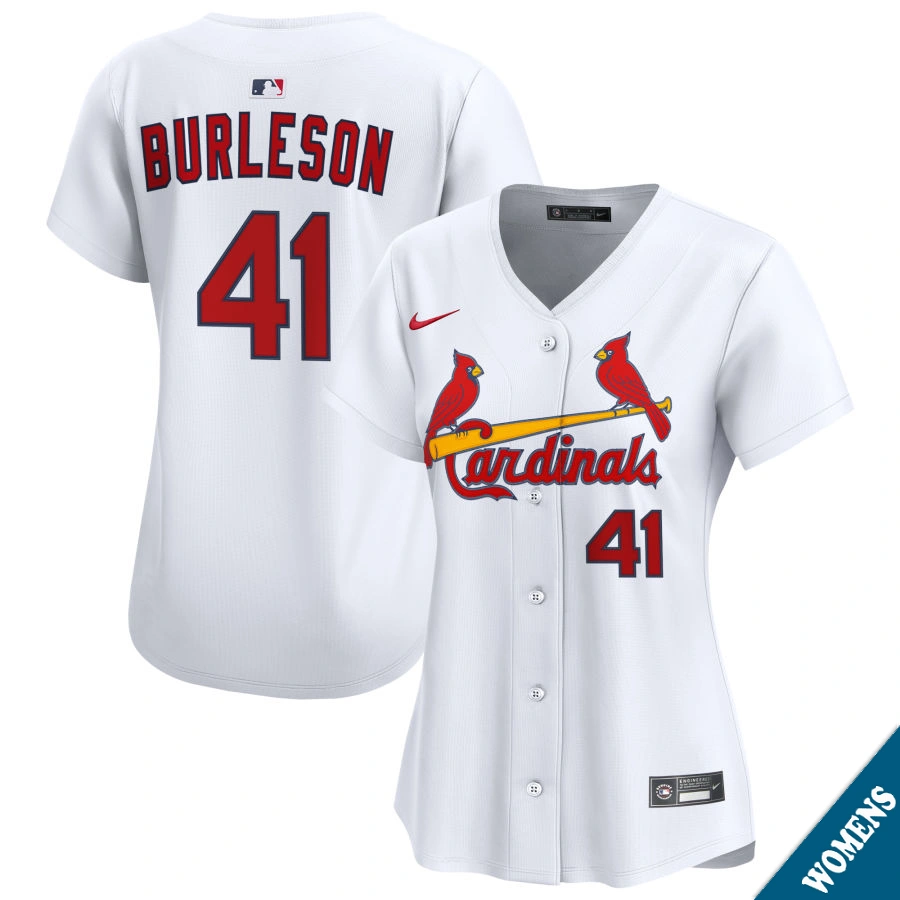 Women's St. Louis Cardinals Alec Burleson #41 Home White Limited Jersey