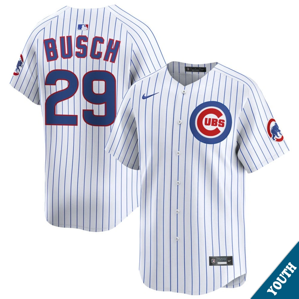 Youth Chicago Cubs Michael Busch #29 Home White Limited Jersey