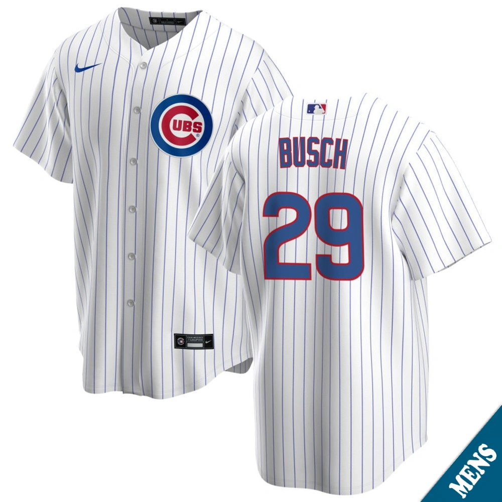 Men's Chicago Cubs Michael Busch #29 Home White Replica Jersey