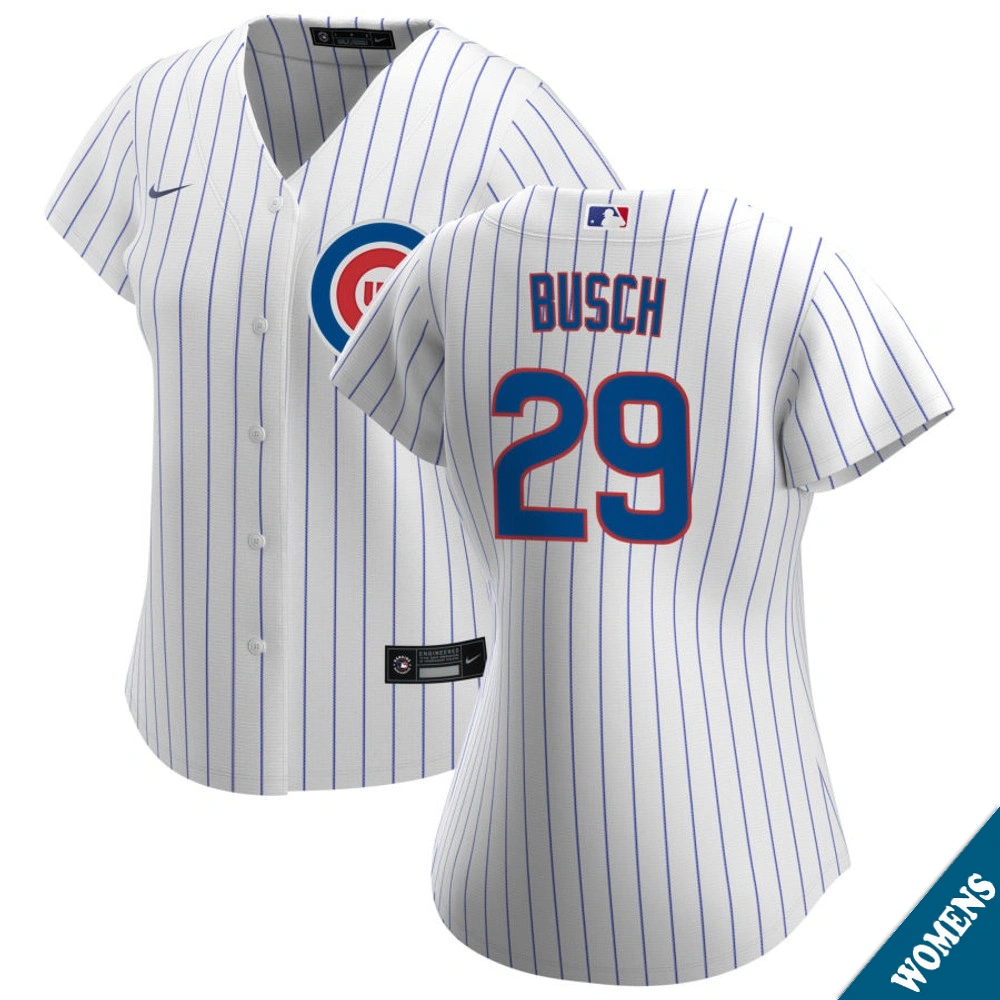 Women's Chicago Cubs Michael Busch #29 Home White Replica Jersey