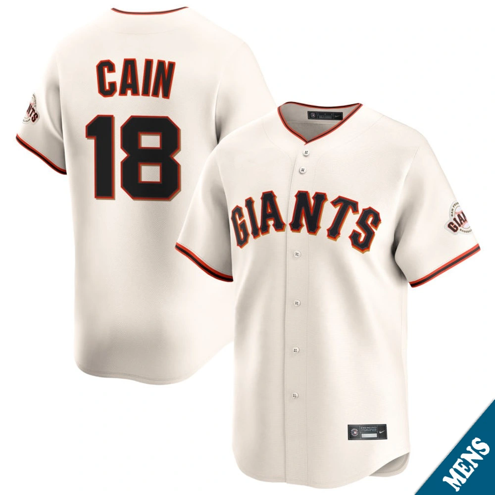 Men's San Francisco Giants Matt Cain #18 Home Cream Limited Former Player‌ Jersey