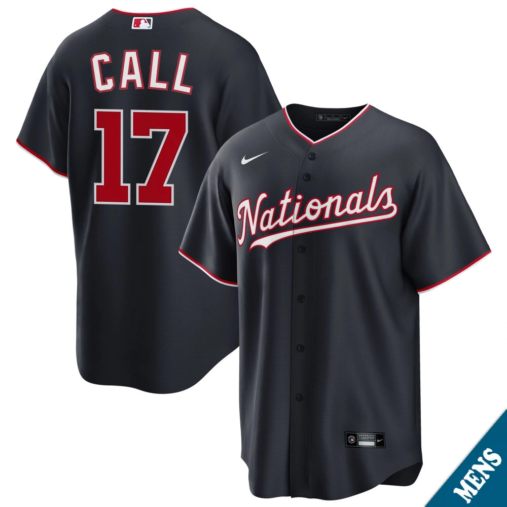 Men's Washington Nationals Alex Call #17 Navy Alternate Replica Jersey